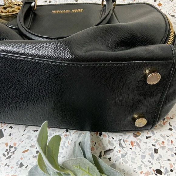 MICHAEL KORS Reese Saffiano Leather Designer Satchel With Metal Logo Charm - Picture 9 of 16